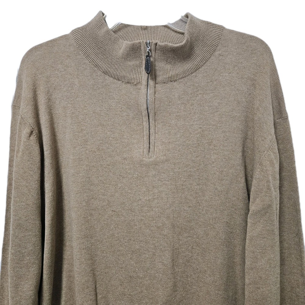 Pro Tour Sweater Mens M Camel Orkney Quarter Zip Pullover Elbow‎ Patch Golf NWT